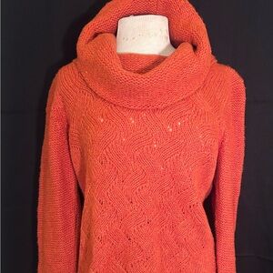 b new york Vibrant Orange Cowl Neck Sweater